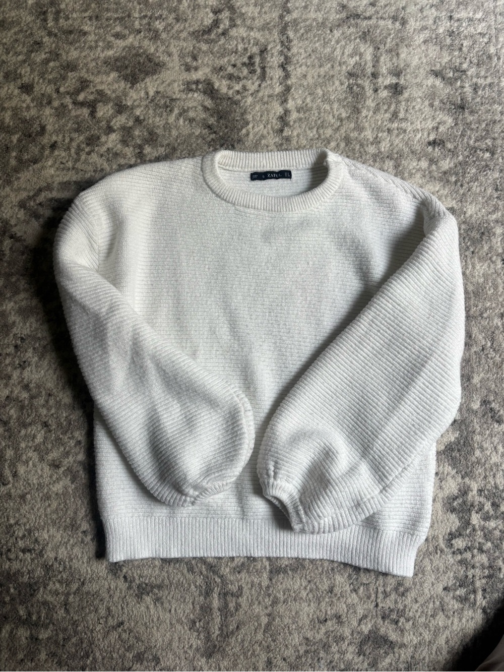 Zaful White Crewneck Knit Sweater